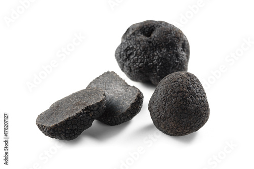black truffles isolated