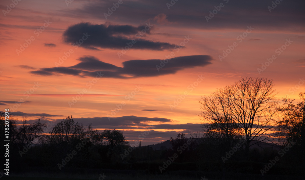 Fototapeta premium Sunset in the English countryside.