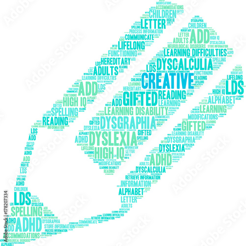 Creative LDs Word Cloud on a white background. 