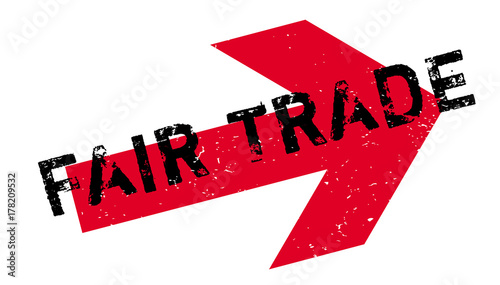 Fair Trade rubber stamp. Grunge design with dust scratches. Effects can be easily removed for a clean, crisp look. Color is easily changed.
