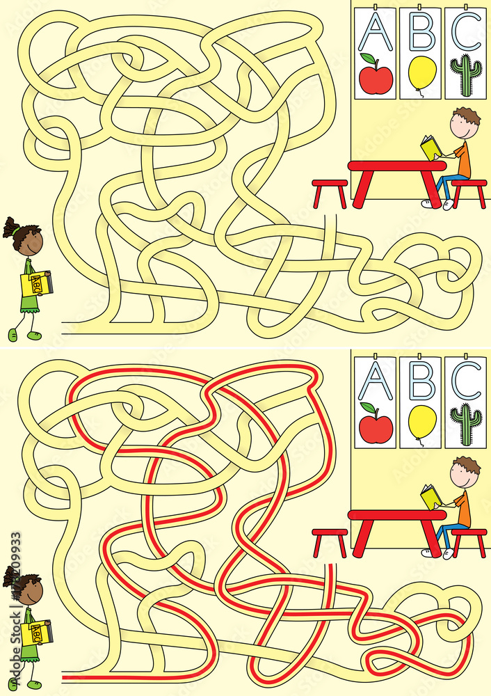 Fototapeta premium Preschool maze