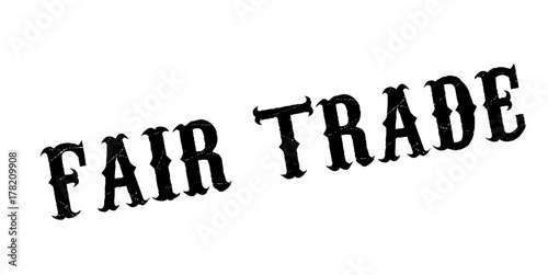 Fair Trade rubber stamp. Grunge design with dust scratches. Effects can be easily removed for a clean, crisp look. Color is easily changed.