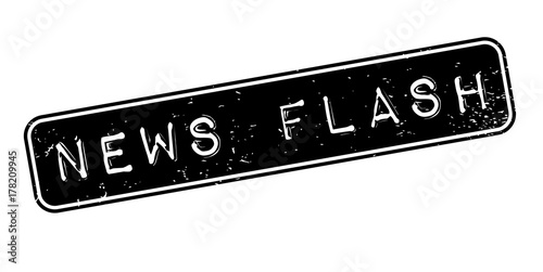 News Flash rubber stamp. Grunge design with dust scratches. Effects can be easily removed for a clean, crisp look. Color is easily changed.