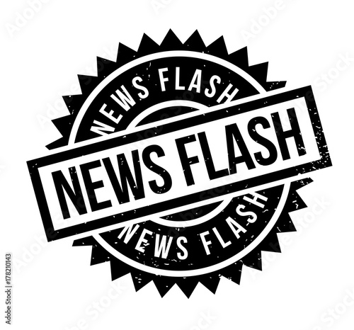 News Flash rubber stamp. Grunge design with dust scratches. Effects can be easily removed for a clean, crisp look. Color is easily changed.