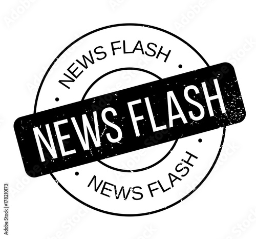 News Flash rubber stamp. Grunge design with dust scratches. Effects can be easily removed for a clean, crisp look. Color is easily changed.