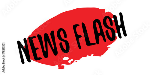 News Flash rubber stamp. Grunge design with dust scratches. Effects can be easily removed for a clean, crisp look. Color is easily changed.