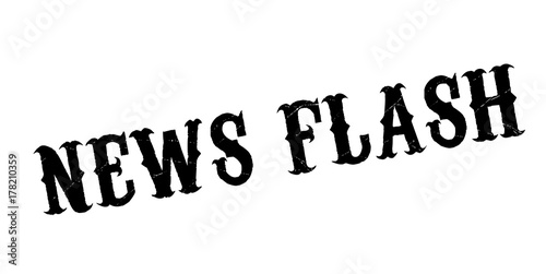 News Flash rubber stamp. Grunge design with dust scratches. Effects can be easily removed for a clean, crisp look. Color is easily changed.