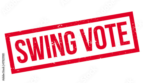 Swing Vote rubber stamp. Grunge design with dust scratches. Effects can be easily removed for a clean, crisp look. Color is easily changed.