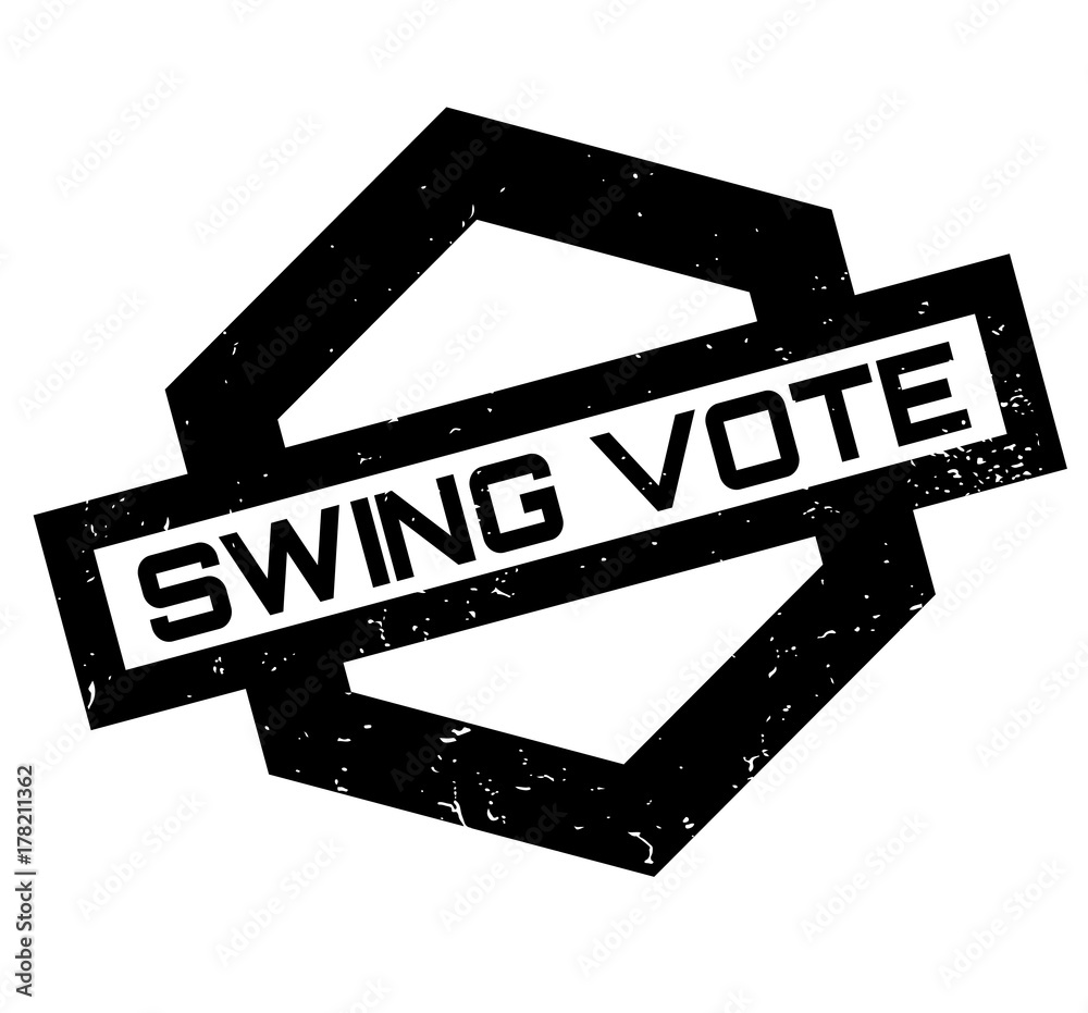 Obraz premium Swing Vote rubber stamp. Grunge design with dust scratches. Effects can be easily removed for a clean, crisp look. Color is easily changed.