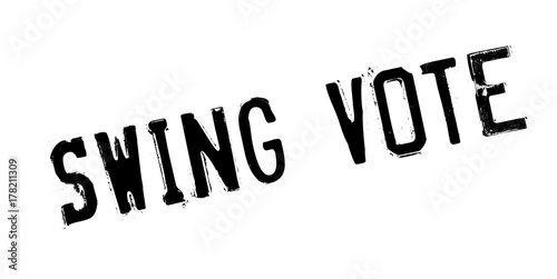 Swing Vote rubber stamp. Grunge design with dust scratches. Effects can be easily removed for a clean, crisp look. Color is easily changed.