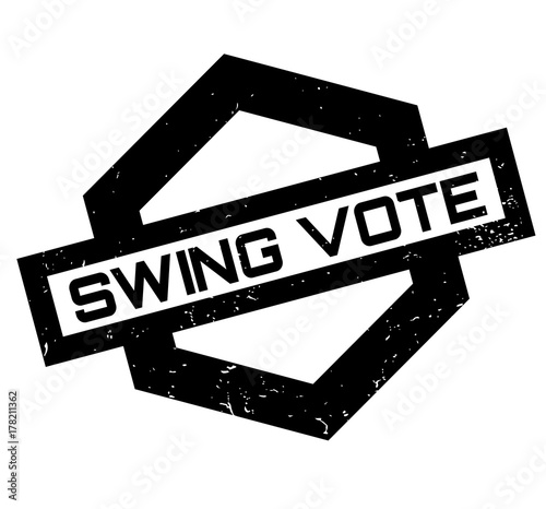 Swing Vote rubber stamp. Grunge design with dust scratches. Effects can be easily removed for a clean, crisp look. Color is easily changed.