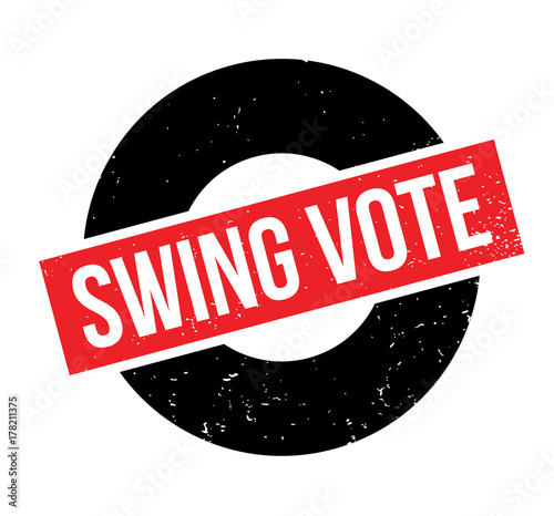 Swing Vote rubber stamp. Grunge design with dust scratches. Effects can be easily removed for a clean, crisp look. Color is easily changed.