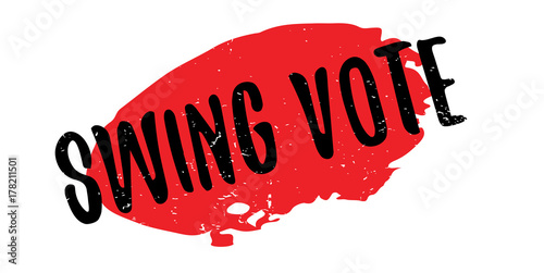Swing Vote rubber stamp. Grunge design with dust scratches. Effects can be easily removed for a clean, crisp look. Color is easily changed.