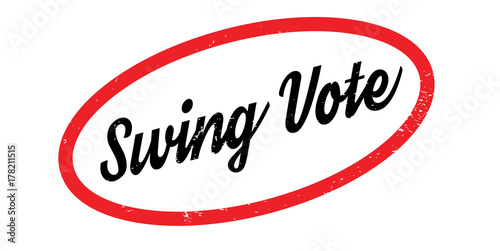 Swing Vote rubber stamp. Grunge design with dust scratches. Effects can be easily removed for a clean, crisp look. Color is easily changed.