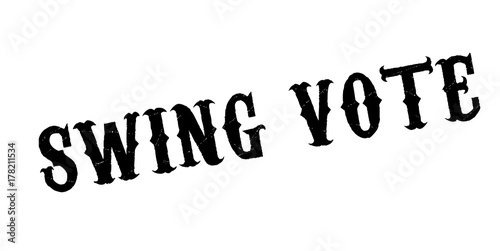 Swing Vote rubber stamp. Grunge design with dust scratches. Effects can be easily removed for a clean, crisp look. Color is easily changed.