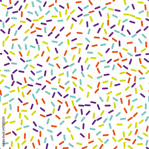 Festival seamless pattern with confetti or donut s glaze  sprinkles. Repeating background  vector illustration