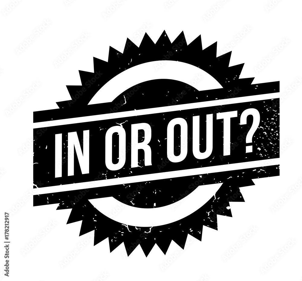 In Or Out rubber stamp. Grunge design with dust scratches. Effects can be easily removed for a clean, crisp look. Color is easily changed. In Or Out rubber stamp. Grunge design with dust scratches. Effects can be easily removed for a clean, crisp look. Color is easily changed.