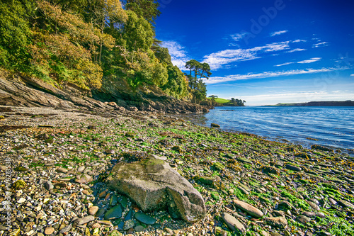Billede på lærred Durgan Beach in Falmouth Cornwall , situated on the Fal River estuary