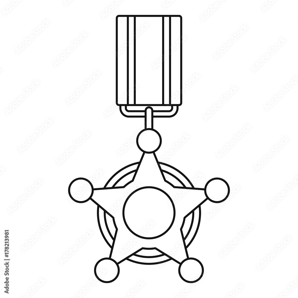 Obraz premium Medal icon vector thin line