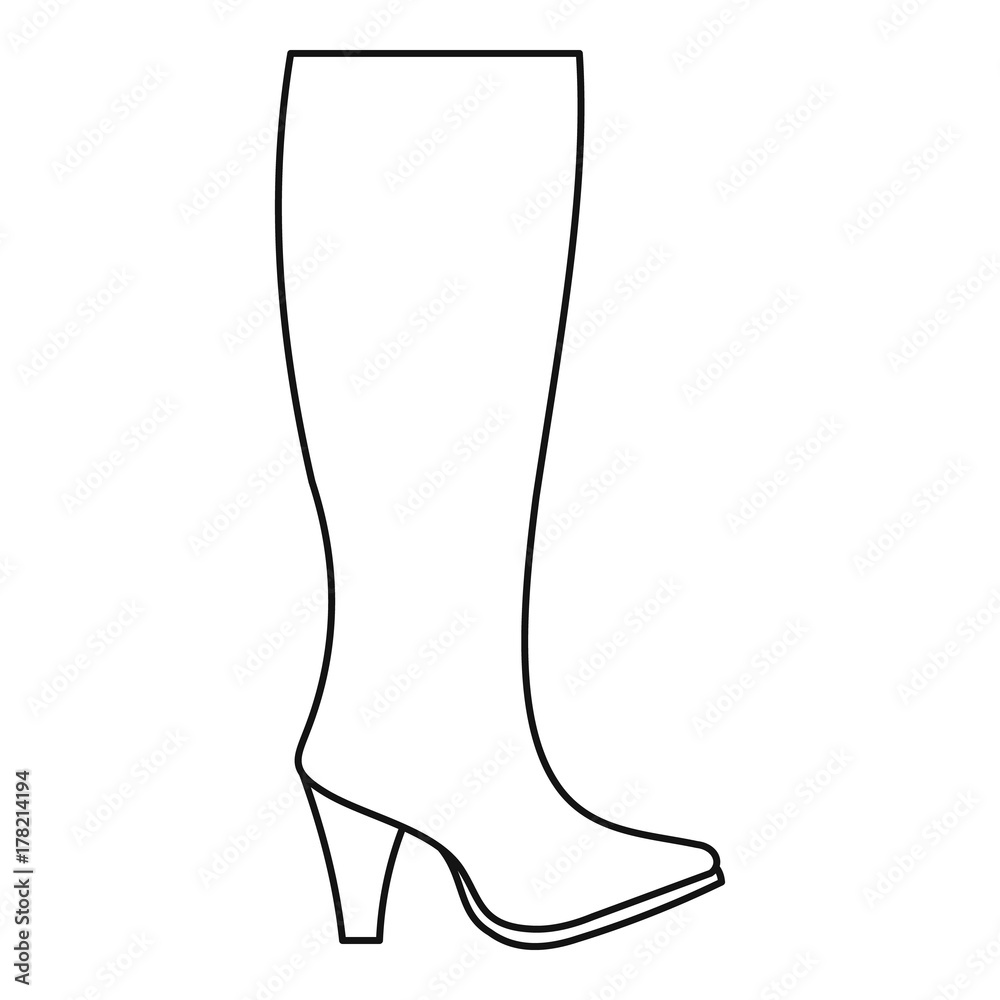 Woman boots icon vector thin line Woman boots icon vector thin line