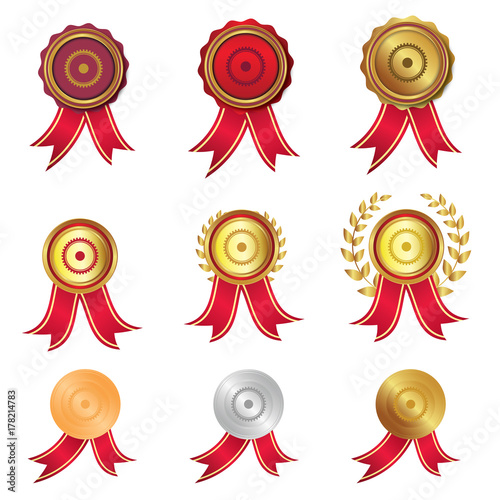 Zahnrad - Systemeinstellungen - Kollektion mit Medaillen - Auszeichnungen