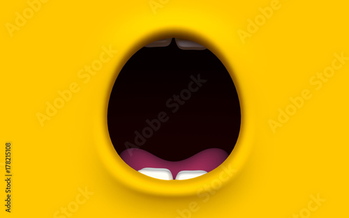 Photos Mouth of character on a yellow background