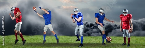 american football players wide on field © vectorfusionart