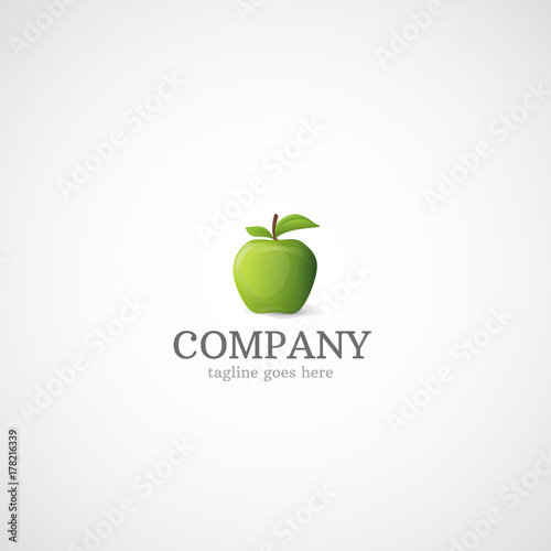 Vector Green apple, fruits.