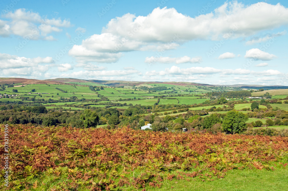 Countryside scenery in the autumn of the Brecon beacons near the Begwns, Wales, United Kingdom.