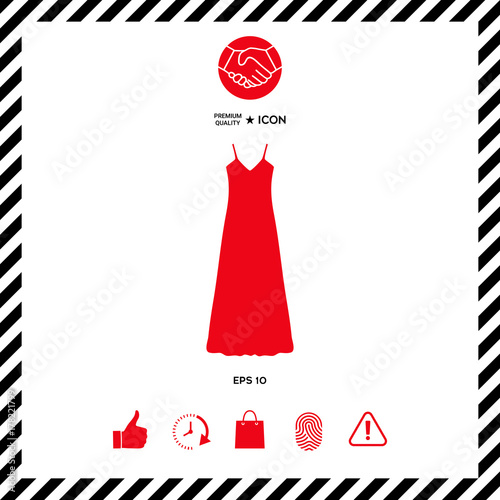 Long Dress, Evening dress, combination or nightie , the silhouette. Menu item in the web design