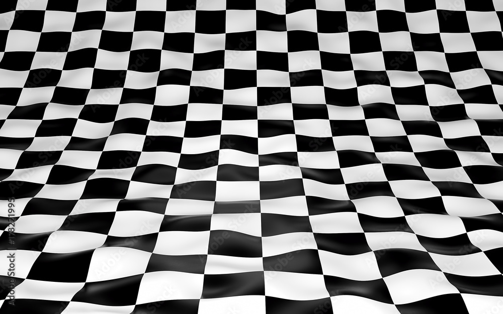 Obraz premium Black and white checker background. 3d render