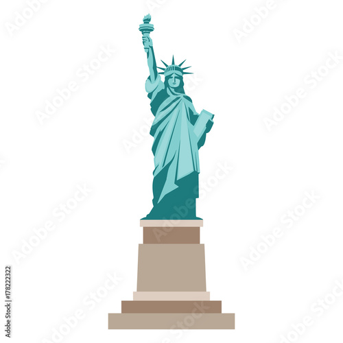 Fotografia, Obraz Isolated statue of liberty on white background