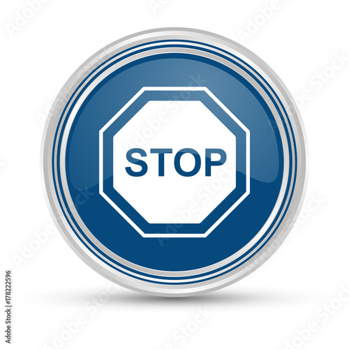 Blauer Button - Stop