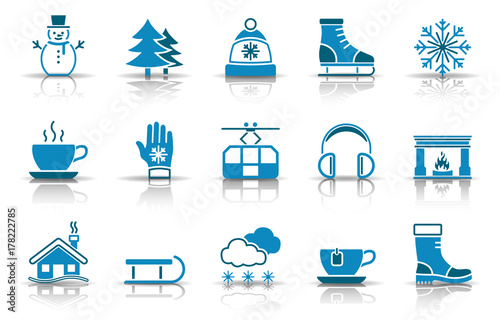 Winter Iconset - Blau (Schatten)