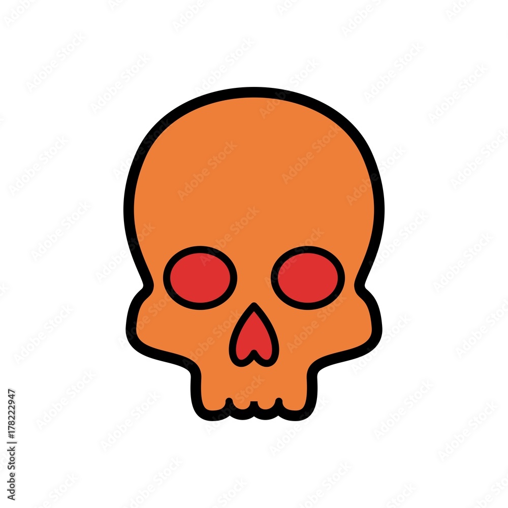 Skull Halloween Icon Design Vector Illustration in Modern Design