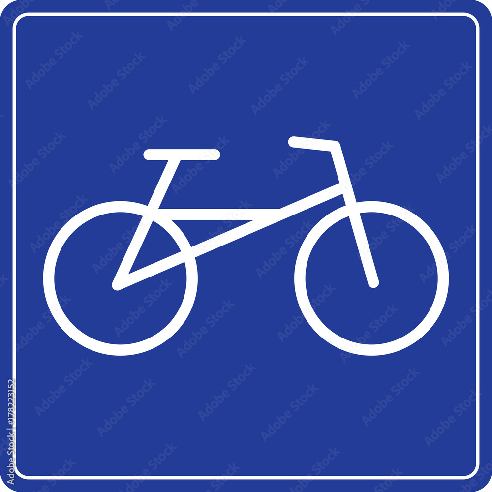 Traffic sign with bicycle symbol. Traffic sign with bicycle symbol.