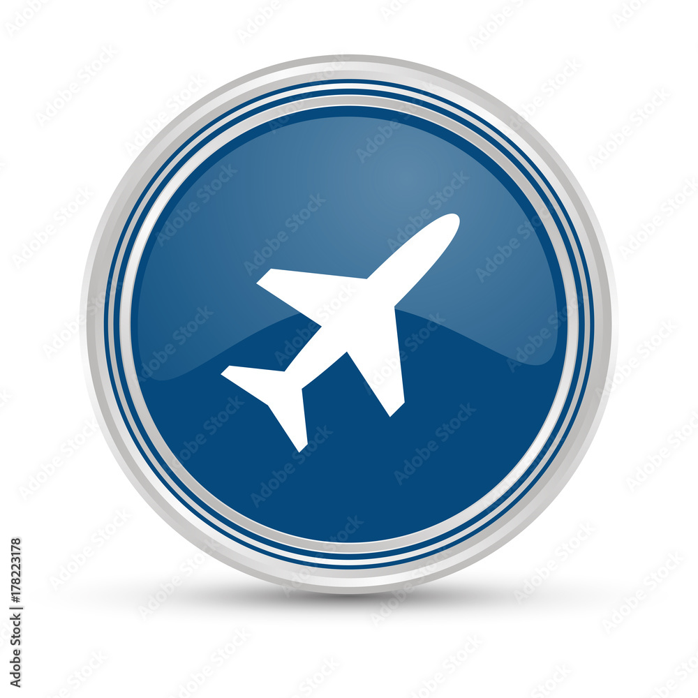 Blauer Button - Flugzeug Blauer Button - Flugzeug