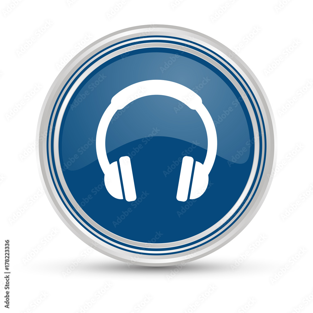 Blauer Button - Kopfhörer Blauer Button - Kopfhörer