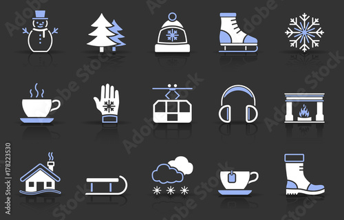 Winter Iconset - Weiß (Schatten)