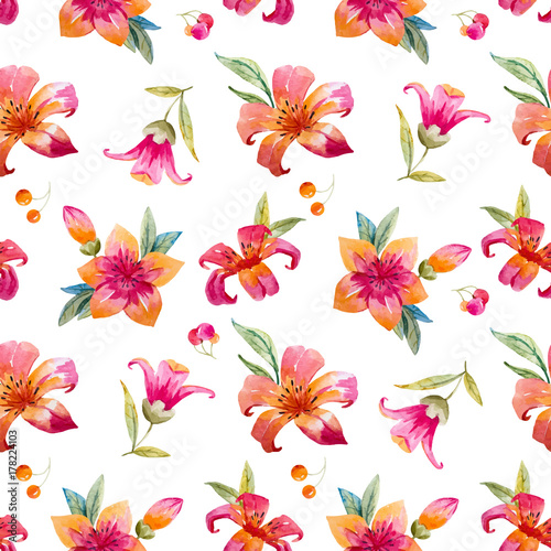 Watercolor floral vector pattern