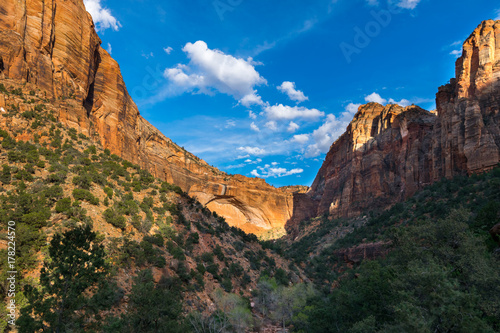 Sunset at Zion National Park, Canyon Overlook trail, Utah, USA