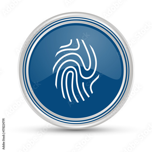 Blauer Button - Fingerabdruck