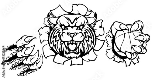 Wildcat Basketball Ball Mascot