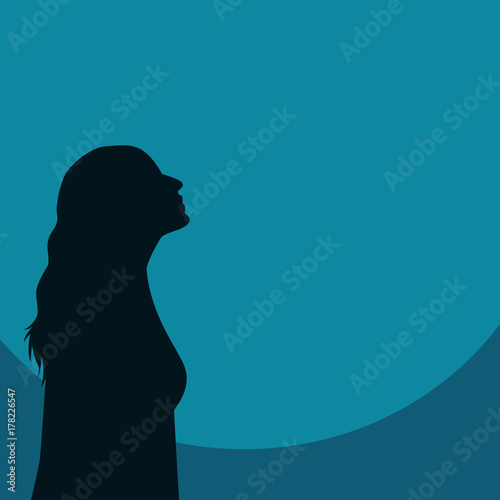 Girl Silhouette Looking Up