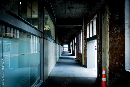 Dark Hallway In Construction Site 