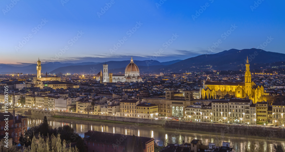 View of Florence in evening, Italy
