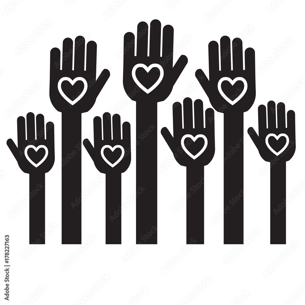 Hands with hearts