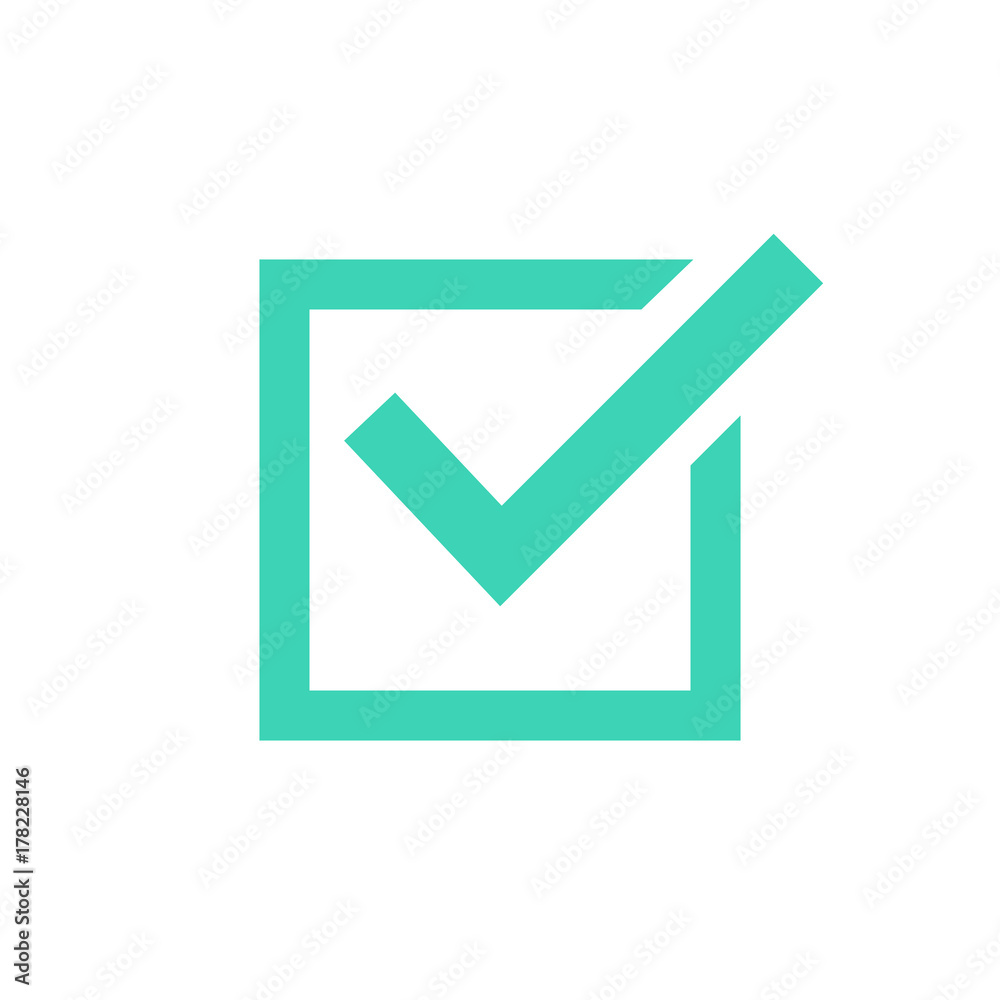 Tick icon vector symbol, green checkmark isolated on white background, checked icon or correct choice sign Tick icon vector symbol, green checkmark isolated on white background, checked icon or correct choice sign