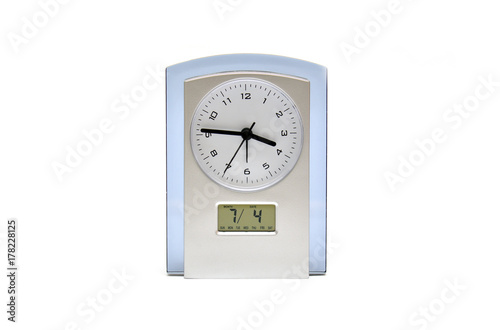 Office clock on white background