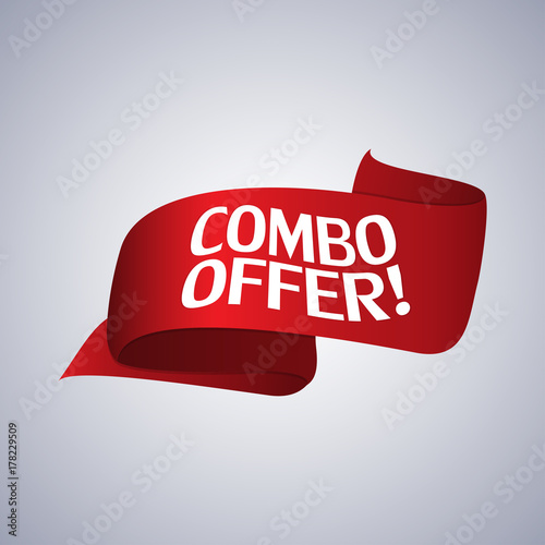 Combo offer. Red labels banners. Vector illustration
